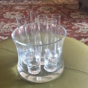 Crystal Shot Glasses  and Chilling Bucket